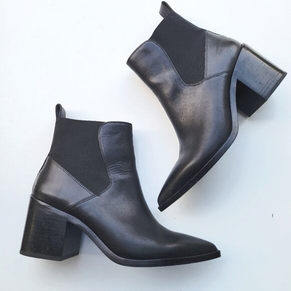 & Other Stories Leather Heeled Chelsea  Boot 9.5 - Picture 1 of 12